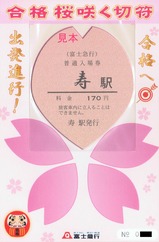 富士急行線合格桜咲くきっぷ表
