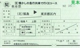 懐かしの急行列車で行く東京おとな旅乗車票