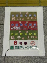 写真お座敷犬吠号新宿駅乗車位置表示