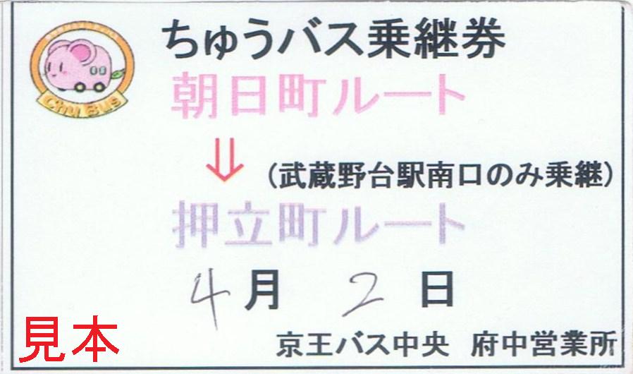 13番まどぐち京王バス中央 ちゅうバス押立町・朝日町循環朝日町ルート 13番まどぐち京王バス中央 ちゅうバス押立町・朝日町循環朝日町ルート