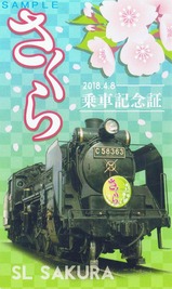 秩父鉄道2018年さくら号乗車記念証