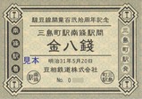 伊豆箱根鉄道駿豆線開業120周年復刻記念券豆相鉄道表