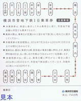 祝快速運転一周年記念横浜市営地下鉄一日乗車券裏