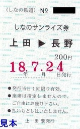 しなの鉄道ライナー券6