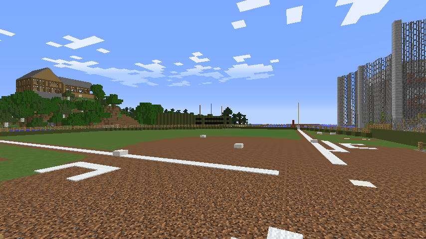 Minecraft ワイのいるマルチ鯖に建てられた野球場の画像貼ってく ゲーハーの窓