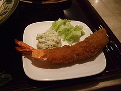 銀座古川　単品でエビフライを注文