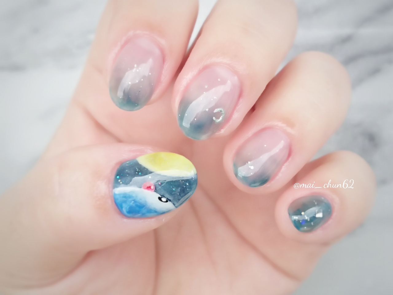 中秋の名月 ドラえもんのお月見ネイル 気まぐれネイル日和