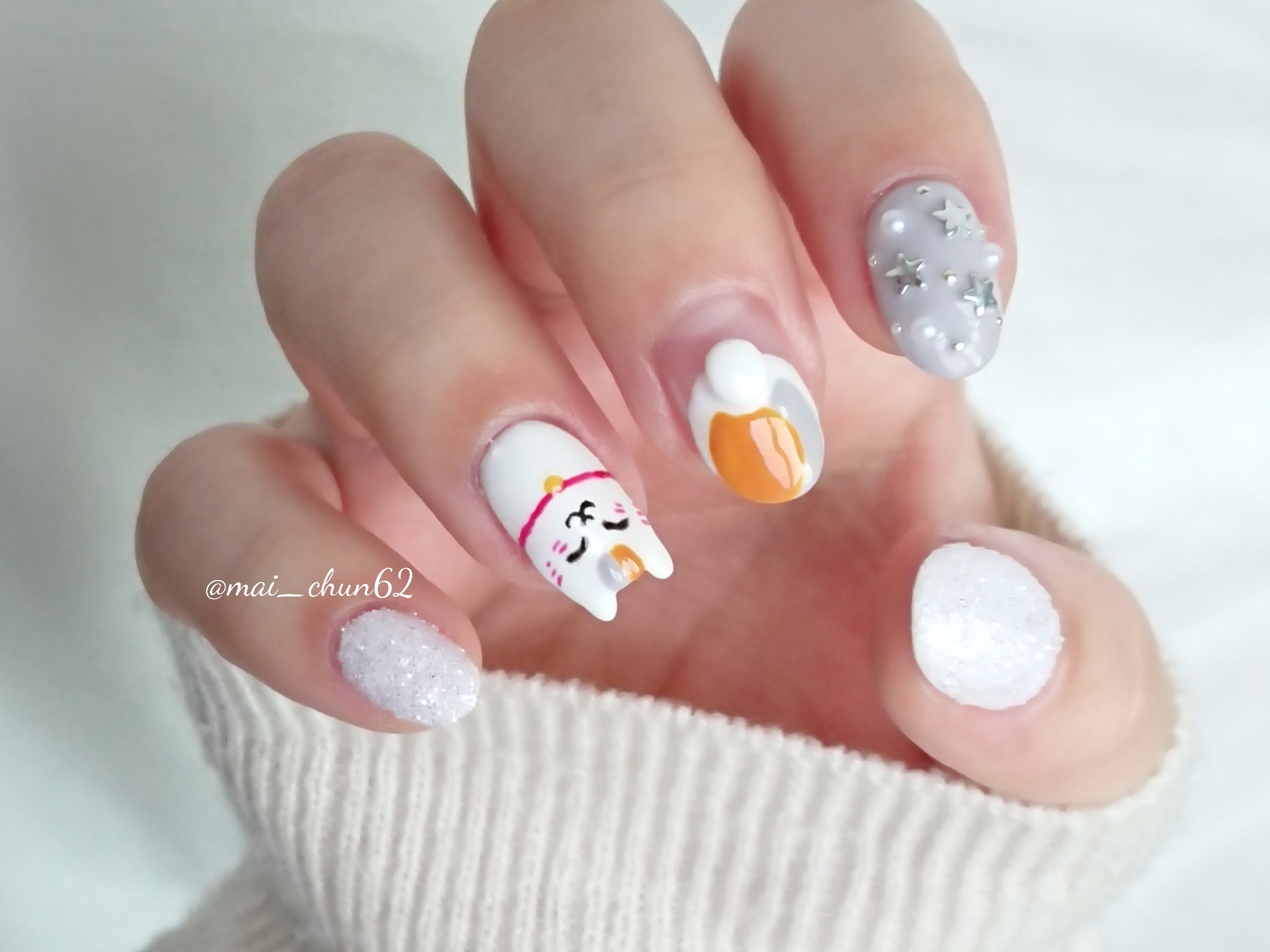 猫耳だ ニャンコ先生だ 夏目友人帳ネイル 気まぐれネイル日和 猫耳だ ニャンコ先生だ 夏目友人帳ネイル 気まぐれネイル日和