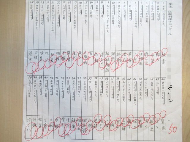 さくら 漢字テスト 転勤家庭の育児生活記