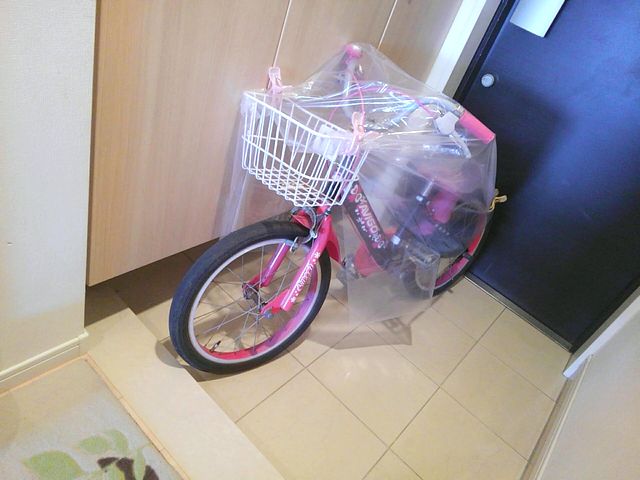 子供の自転車カバー 大きめのゴミ袋を代用して節約 転勤家庭のこんな暮らし
