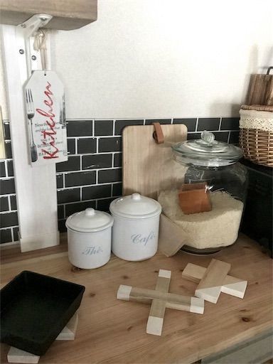 賃貸　キッチン　リンゴ箱　DIY