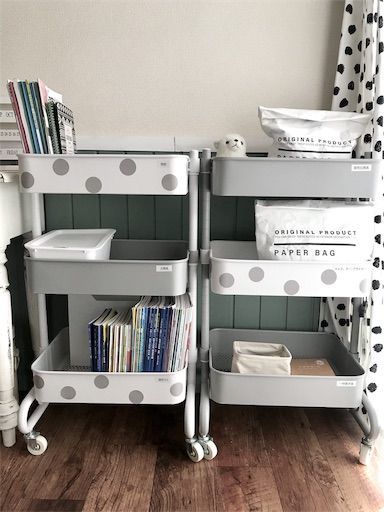 山善　バスケットトローリー　キャスター付きワゴン　キッチンワゴン