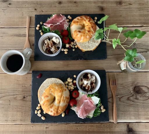 ベーグル　ベーグルサンド　コストコ　カフェ風