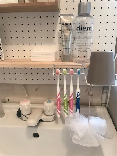 洗面所DIY　洗面所インテリア　賃貸洗面所　100均収納