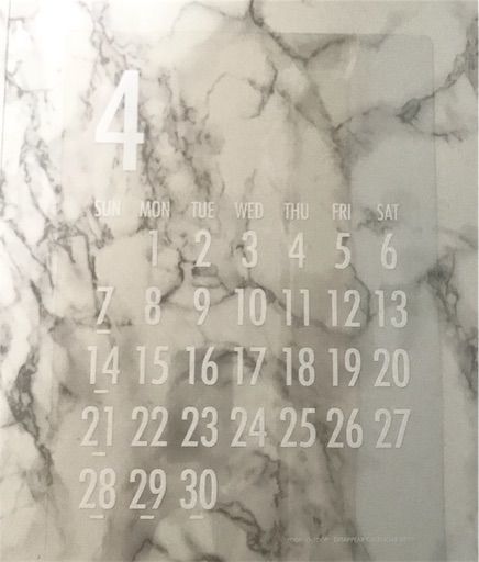透明カレンダー　モノトーン　モノトーンインテリア