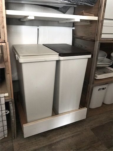 賃貸　キッチン　リンゴ箱　DIY