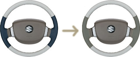 本革ステアリングホイールカバー取り付け 塗装編 毎日乗用