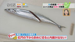 肛門の下から斜めに切る