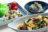 河野雅子さんのうなぎとゴーヤの炒め物