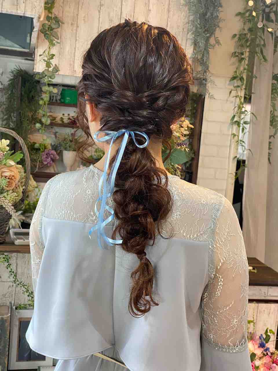 結婚式お呼ばれヘアセット 編みおろしヘアアレンジ 結婚式ヘアスタイルのご相談は北千住cobacoにお任せください 北千住cobaco 北千住で1番可愛いヘアセット ヘアメイク 着物着付けのご相談はお気軽に Byconseils Beaute Cobaco
