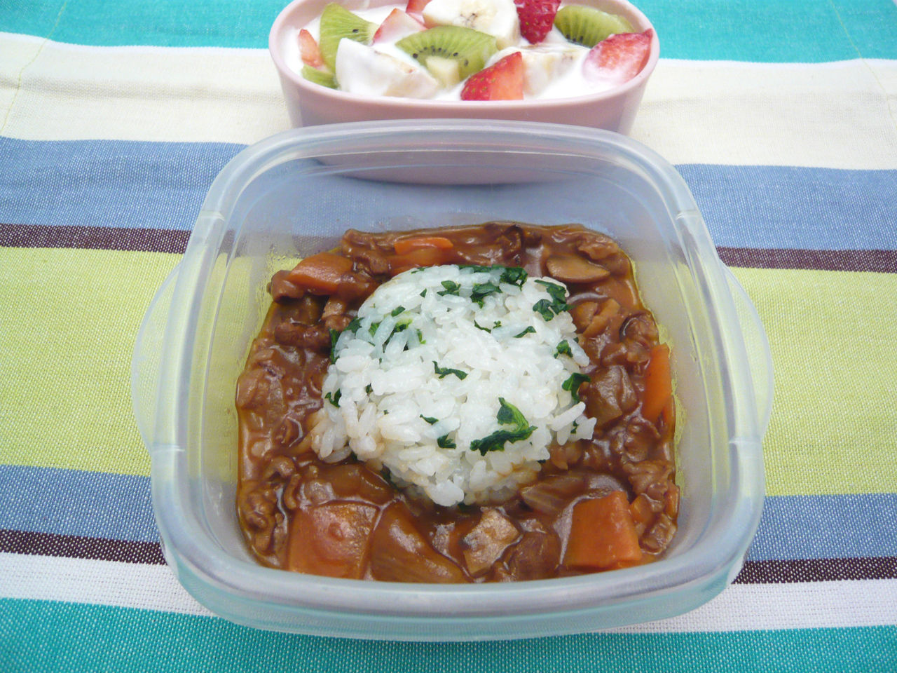 1歳8カ月お弁当 ハヤシ小松菜ライス 完食 まさ美のhappyレシピとfoodダイアリー