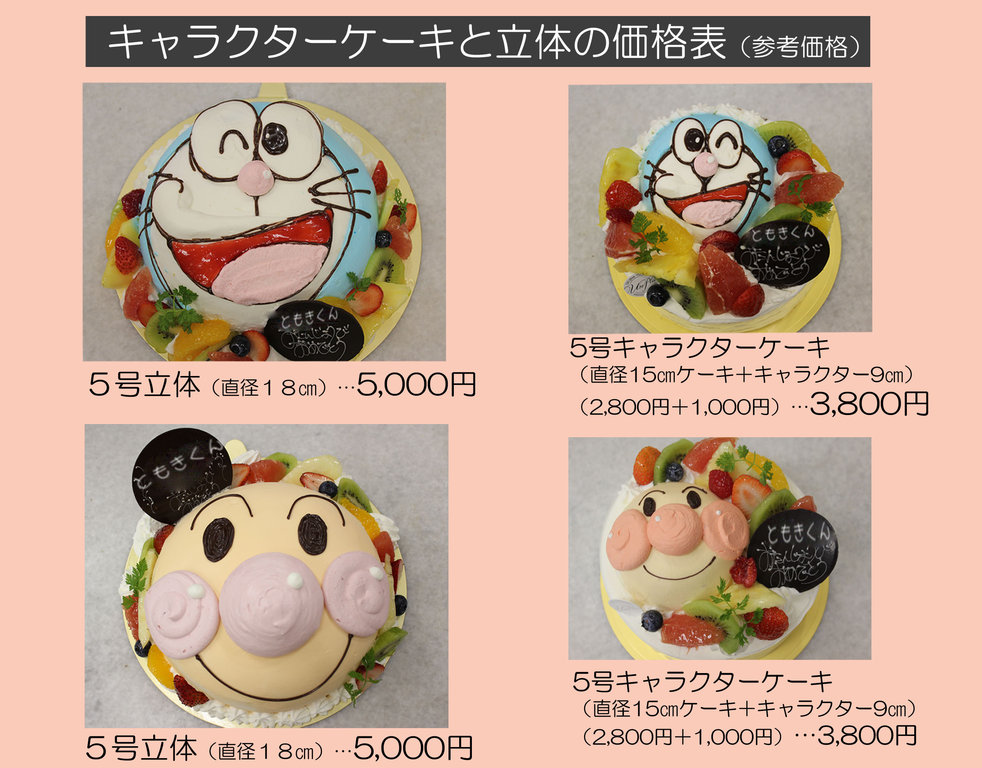 アンプリュース Blog キャラクターケーキ 立体ケーキの価格について