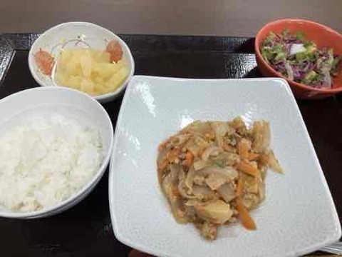 夜　厚揚げのそぼろ炒め