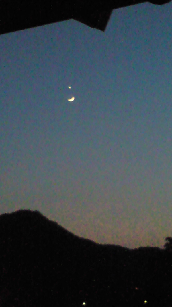 月と金星がきれい