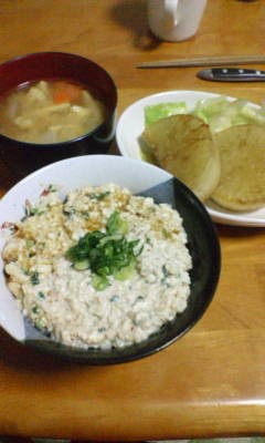 今日のごはん ぐちゃぐちゃ豆腐丼 きらきら日記