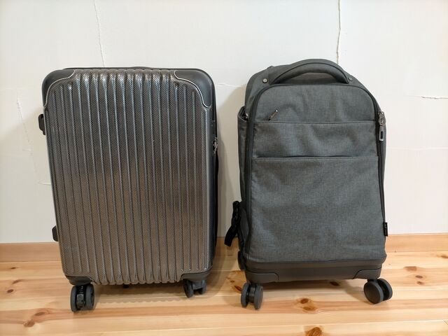 台湾で買ったキャリリュックバック。タイヤ付いてます