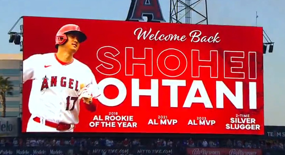 【大歓声】大谷翔平、エンゼルス最後の試合からちょうど1年後に凱旋「翔平！おかえり！」