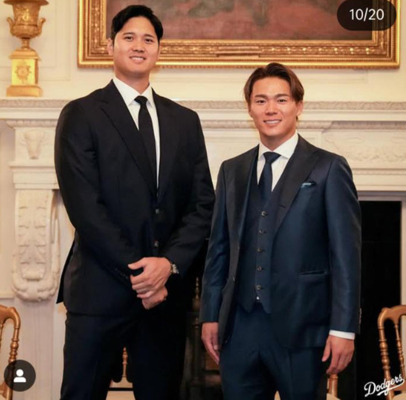 【背伸びショット】大谷翔平と山本由伸の仲が良すぎるとファンも爆笑