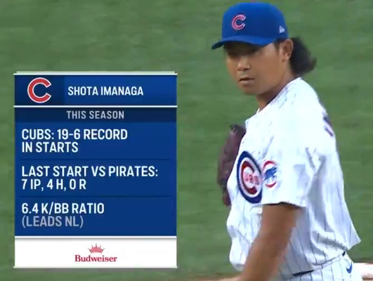 【MLB】カブス今永昇太投手、52年ぶりのノーヒットノーランに貢献し12勝目
