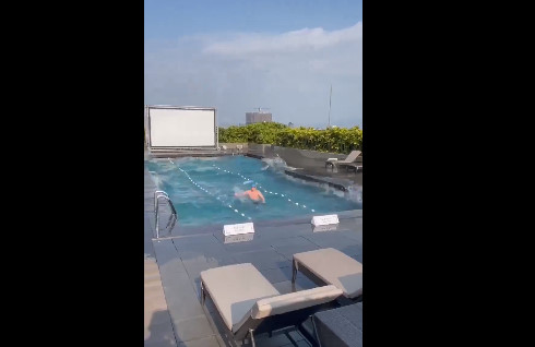 【衝撃動画】台湾地震で屋上プールにいた男性の運命