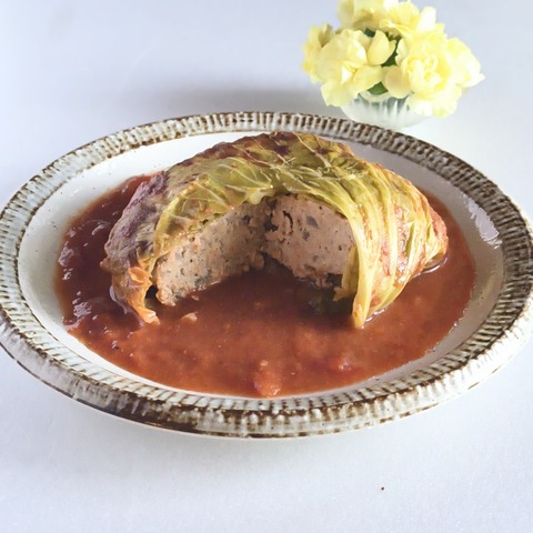 玉ねぎ麹で旨み倍増！巻かないレンジロールキャベツ　作り方 : manaの発酵ごはんいただきます