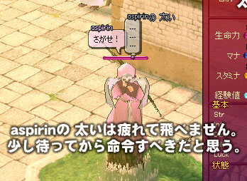 疲れて飛べません。