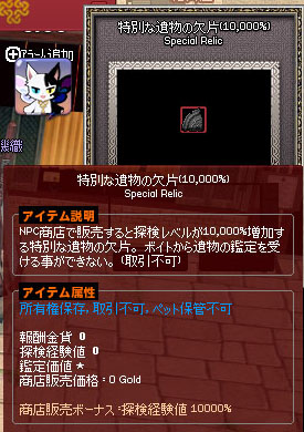 特別な遺物の欠片