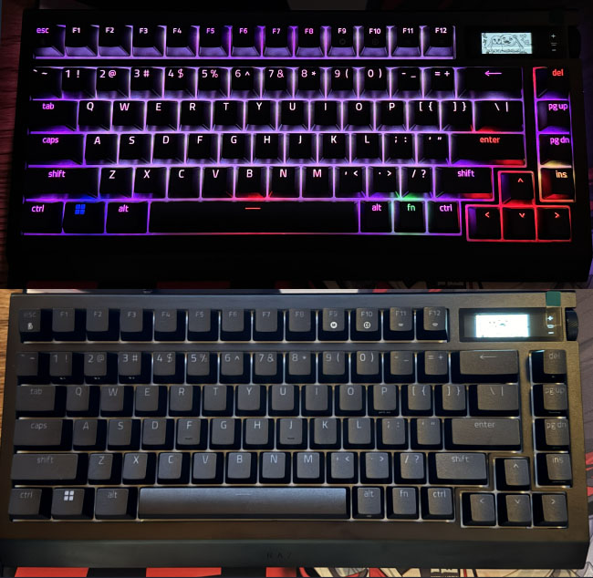 黒いキーボードの例