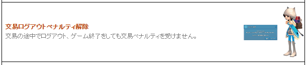 交易ログアウトペナルティ解除