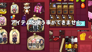 アイテムを使う事ができません。