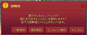エンチャント焼却