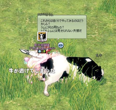 牛が逃げてしまった
