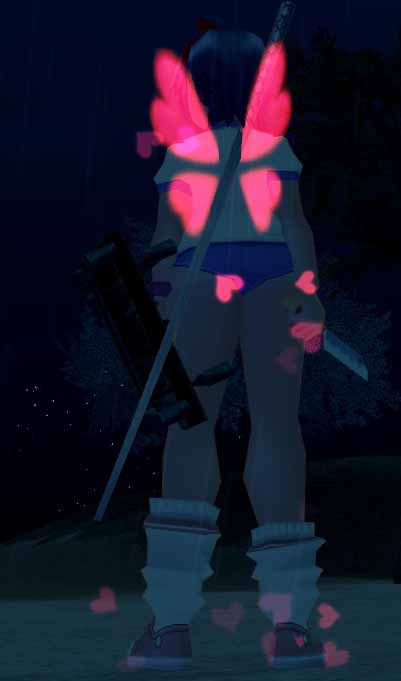 ショッキングピンクハートの翼