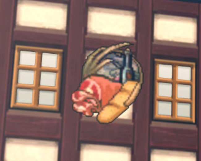 窓から食材が