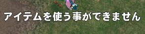 アイテムを使う事ができません