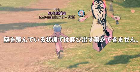 空を飛んでいる状態では呼び出す事ができません。