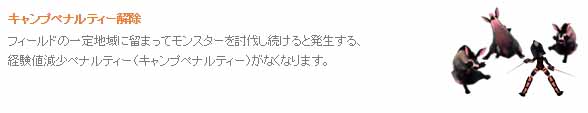 キャンプペナルティー解除