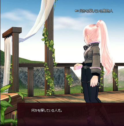 何かを探している見物人