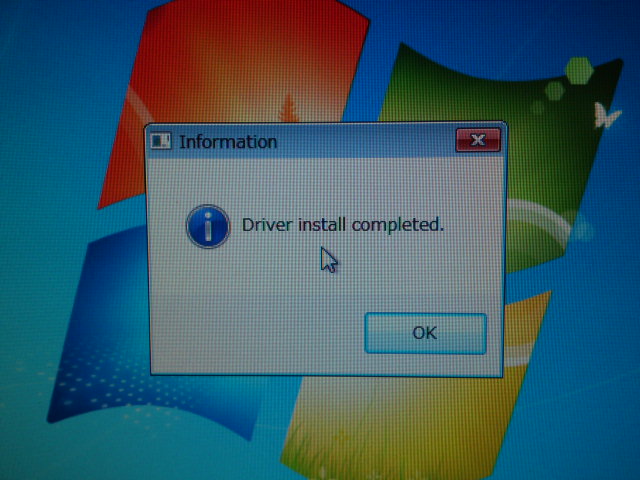 ドライバのインストールが完了