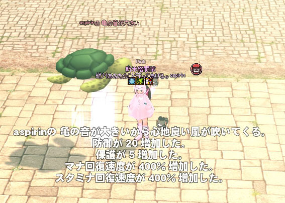 亀の音が大きい